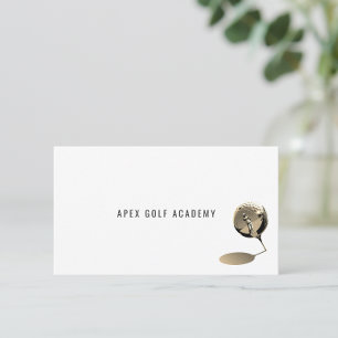 Minimalist Golf Coach Academy Sepia ver Business Card