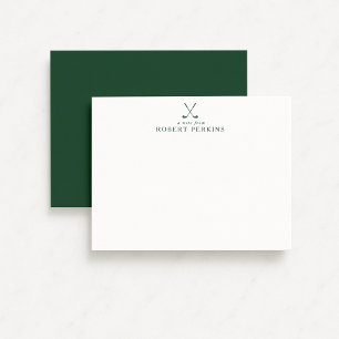 Minimalist Golf Green Stationery Note Card