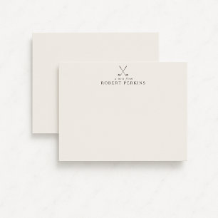 Minimalist Golf logo Ivory Stationery Note Card