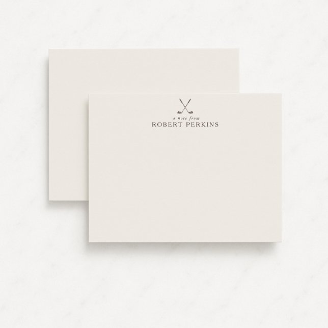 Minimalist Golf logo Ivory Stationery Note Card (Creator Uploaded)
