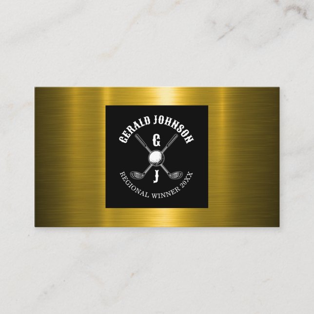 Minimalist Golf Monogram Design Business Card (Front)