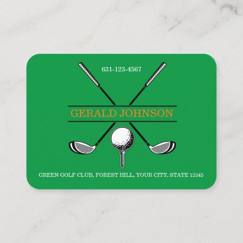 Minimalist Golf Monogram Design Business Card