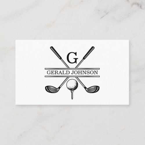 Minimalist Golf Monogram Design Business Card