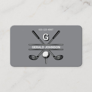 Minimalist Golf Monogram Design Business Card