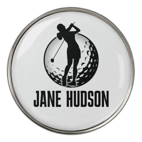 Minimalist Golf Monogram Design Golf Ball Marker