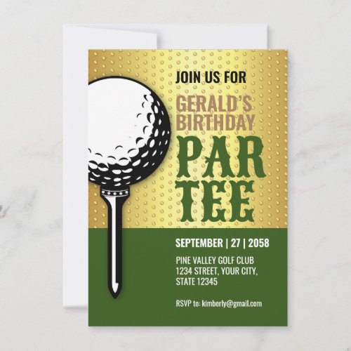 Minimalist Golf Party Design Design Invitation