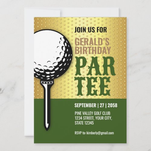 Minimalist Golf Party Design Design Invitation