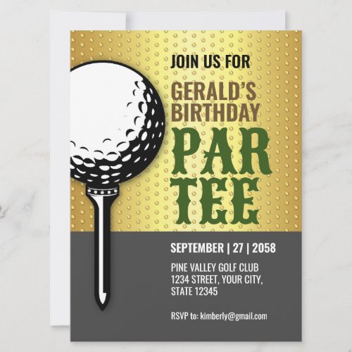 Minimalist Golf Party Design Design Invitation