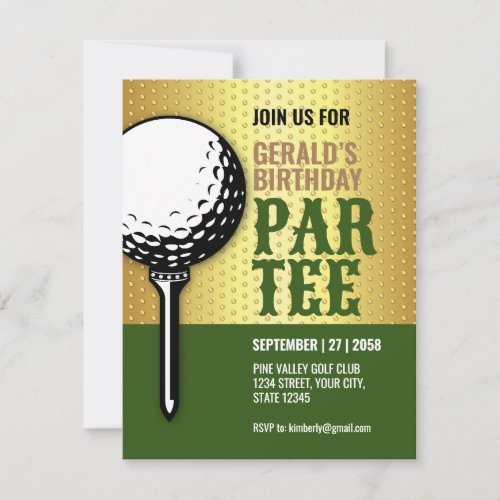 Minimalist Golf Party Design Design Invitation