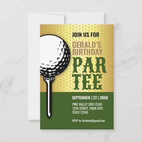 Minimalist Golf Party Design Design Invitation