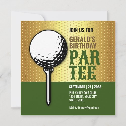 Minimalist Golf Party Design Design Invitation