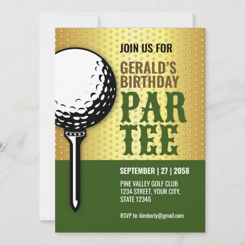 Minimalist Golf Party Design Design Invitation