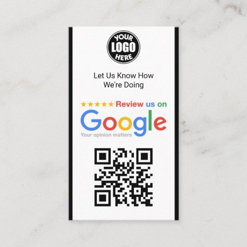 Minimalist Google Review Business Card Template 