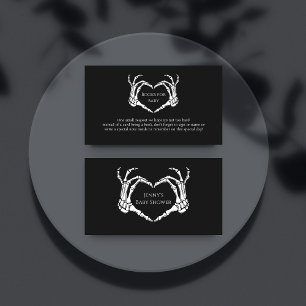 Minimalist Goth Skeleton Baby Shower Book for baby Enclosure Card