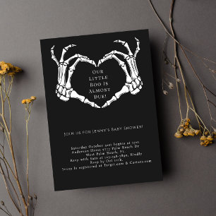 Minimalist Goth Skeleton Hands Baby Shower Invitation