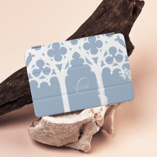 Minimalist Gothic Window Calligraphy Pale Blue iPad Mini Cover