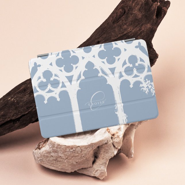 Minimalist Gothic Window Calligraphy Pale Blue iPad Mini Cover (Creator Uploaded)