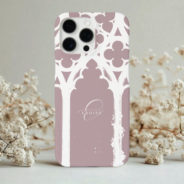 Minimalist Gothic Window Calligraphy Pale Pink Case-Mate iPhone Case (Creator Uploaded)