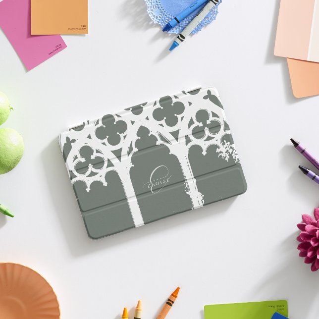 Minimalist Gothic Window Calligraphy Sage Green iPad Mini Cover (Creator Uploaded)