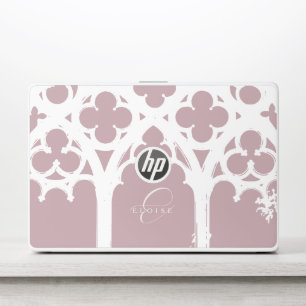 Minimalist Gothic Window Calligraphy Soft Pink HP Laptop Skin