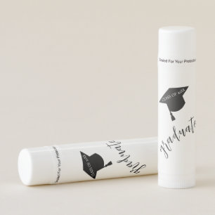 Minimalist Grad Cap Black & White Graduation Lip Balm