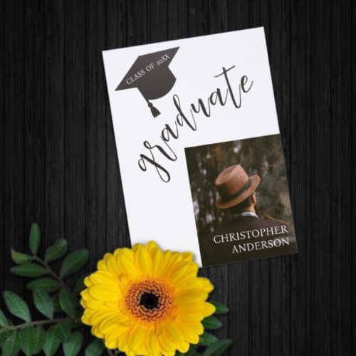 Minimalist Grad Cap Graduation Announcement