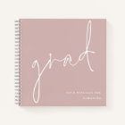 Minimalist Grad Dusty Rose Graduate Guest Book