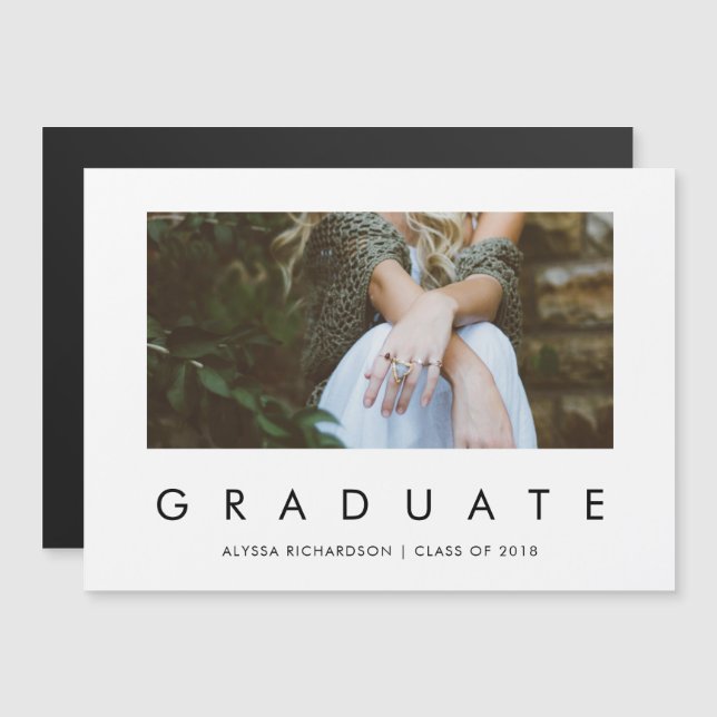 Minimalist Grad | Photo Graduation Announcement (Front/Back)