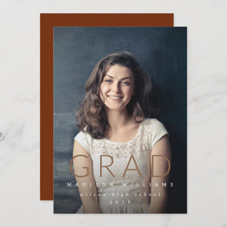 Minimalist GRAD photo graduation party invitation