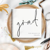 Minimalist Grad Gold Script Graduate Guest Book