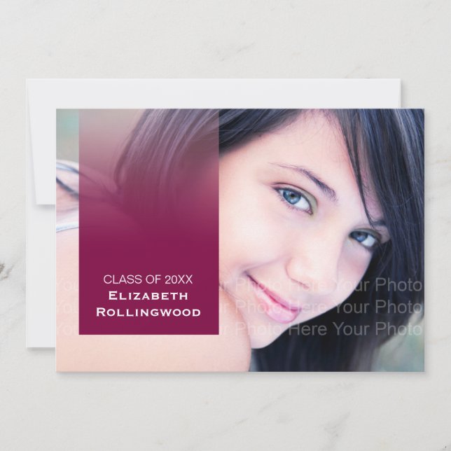 Minimalist Gradient Block: Red Invitation (Front)