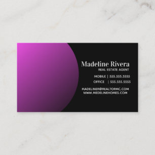 Minimalist Gradient Purple Real Estate Agent Business Card