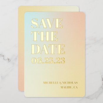 Minimalist Gradient Save The Date Card by spinsugar at Zazzle