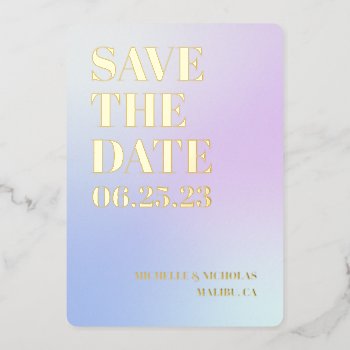 Minimalist Gradient Save The Date Card by spinsugar at Zazzle