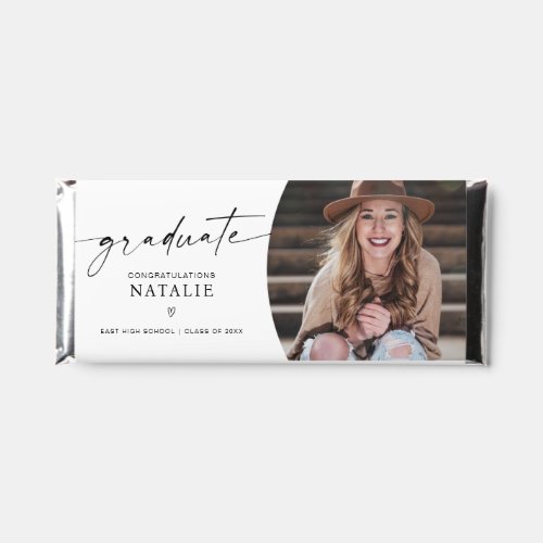 Minimalist Graduate Candy Bar Favors With Photo