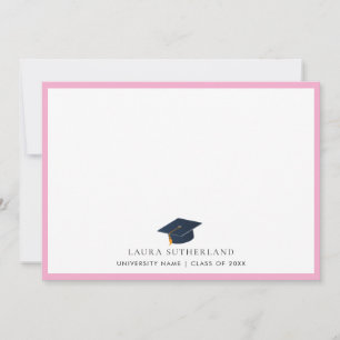 Minimalist Graduate Cap & University Name Note Card
