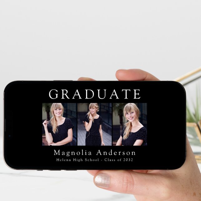 Minimalist Graduate Four Photo Announcement (Front Digital)