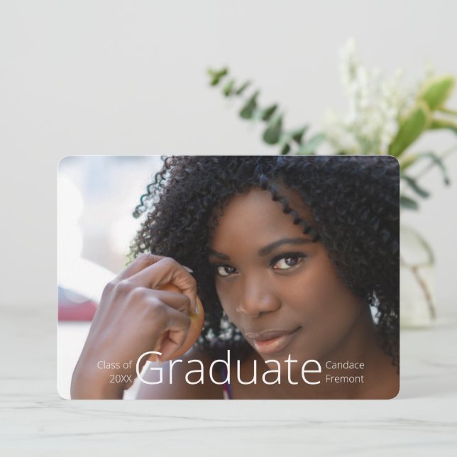 Minimalist Graduate Full Photo Announcement/ Invitation (Standing Front)