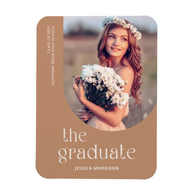 Minimalist Graduate Modern Photo Grad Announcement Magnet (Vertical)