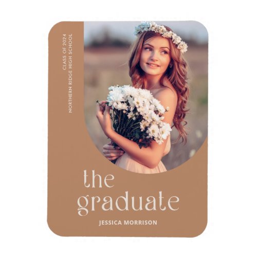 Minimalist Graduate Modern Photo Grad Announcement Magnet