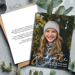 Minimalist Graduate Script High School Announcement