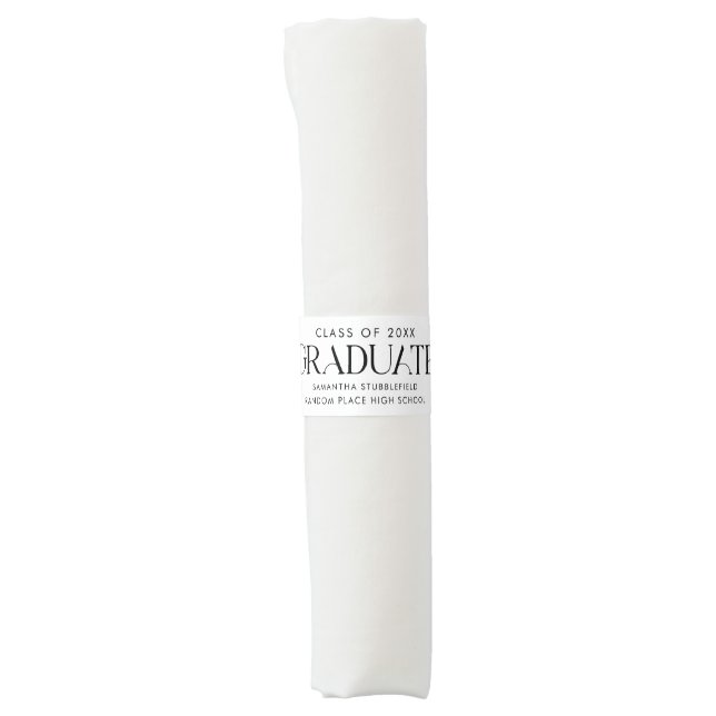 Minimalist Graduation 2026 Grad Party Napkin Bands (Front)