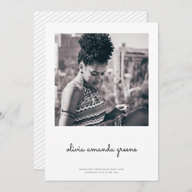 Minimalist Graduation Announcement (Front/Back)