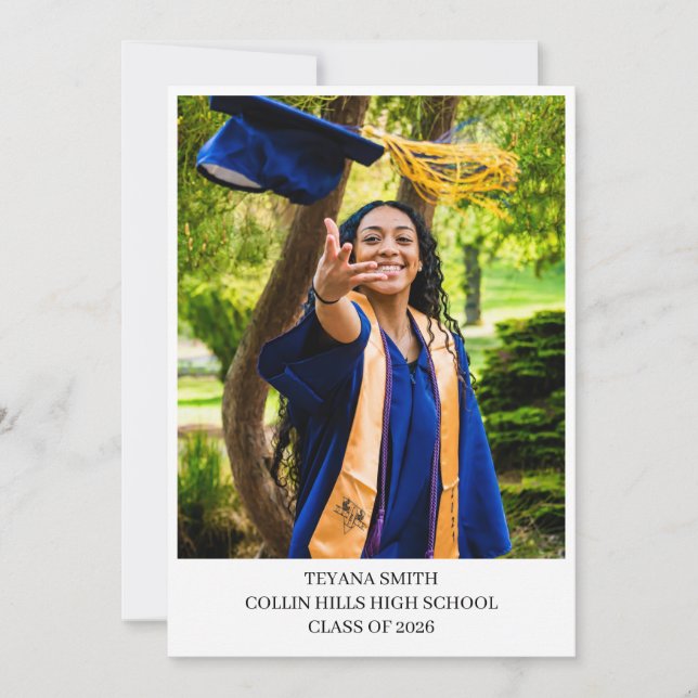 Minimalist Graduation Announcement Invitation (Front)