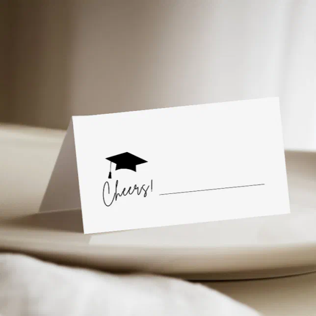 Graduation Cap Fill In Minimalist Graduation Cap Fill in Place Card | Zazzle