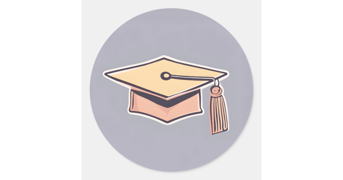 Grad Cap Sticker Simple Minimalist Graduation Cap Sticker | Zazzle