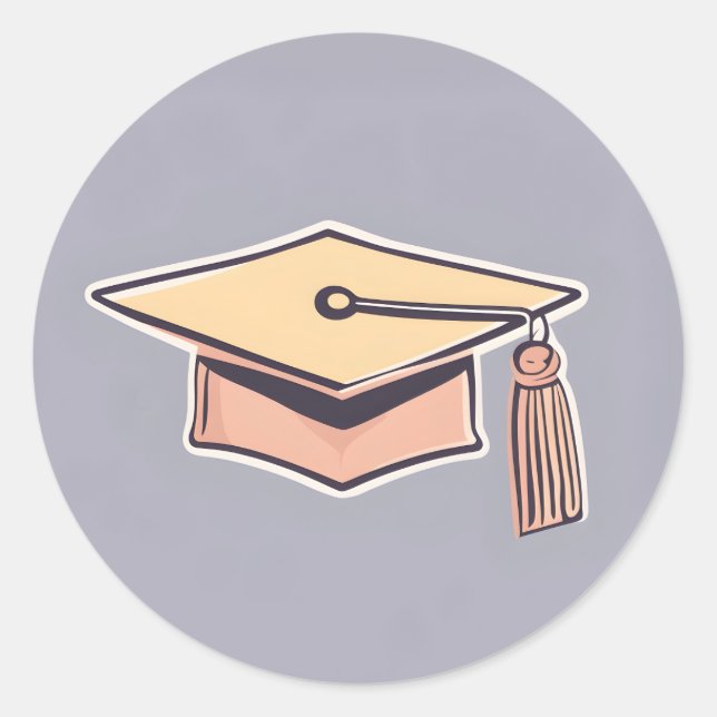 Minimalist Graduation Cap Sticker (Front)