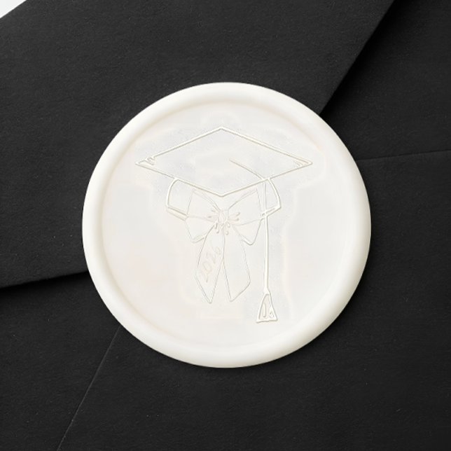 Minimalist Graduation Cap with Bow Welcome Wax Seal Sticker (Graduation Wax Seal)