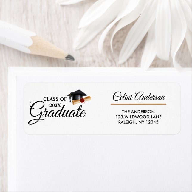 Minimalist Graduation Custom Return Address Labels (Insitu)