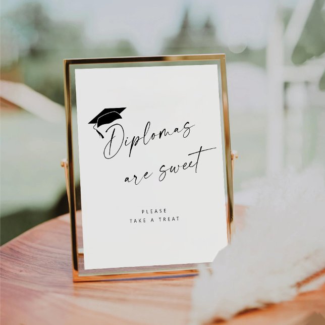 Minimalist Graduation Diplomas Are Sweet Pedestal Sign (Creator Uploaded)